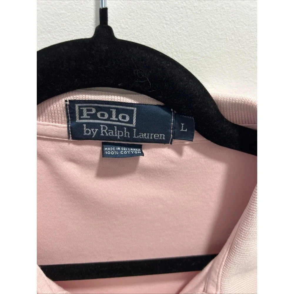 Polo‎ Ralph Lauren Polo Shirt Men's XL Short Sleeve Pink BLUE Logo Pony Cotton